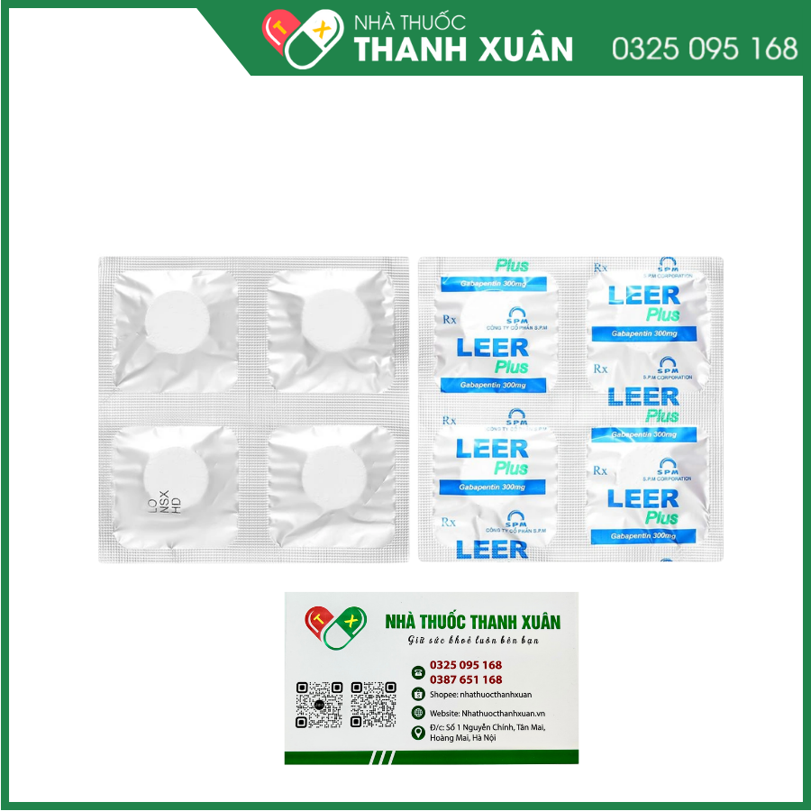 Viên sủi Leer plus 300mg điều trị hỗ trợ động kinh, đau thần kinh